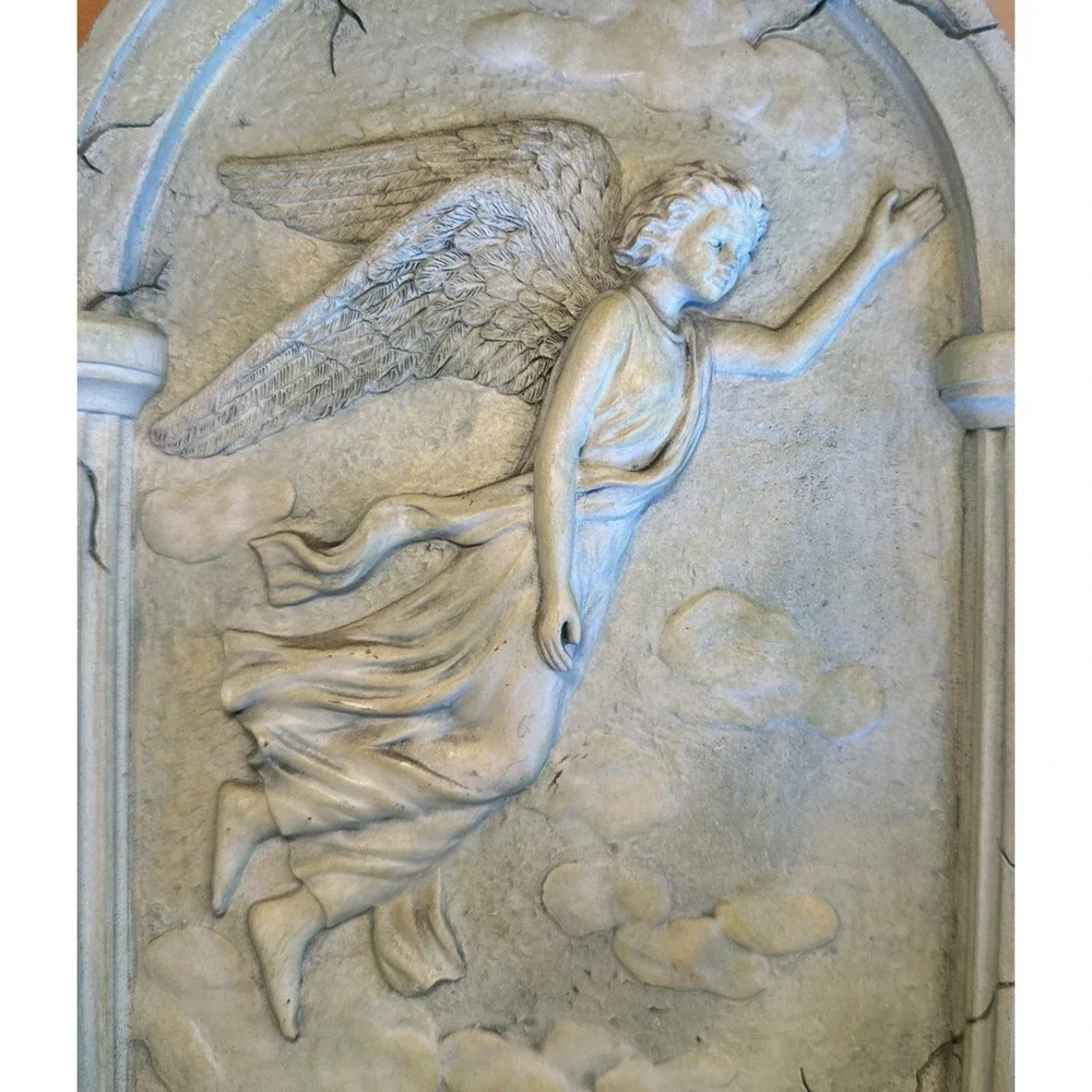 Angel Candle Holder Wall Plaque Sconce Faux Marble Italian‎ 14